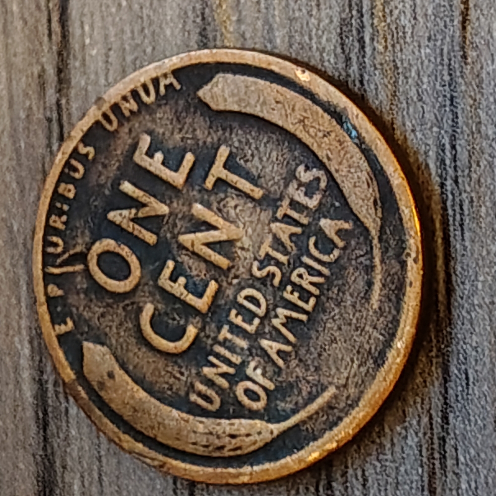 Vintage One Cent Coin Home Accent